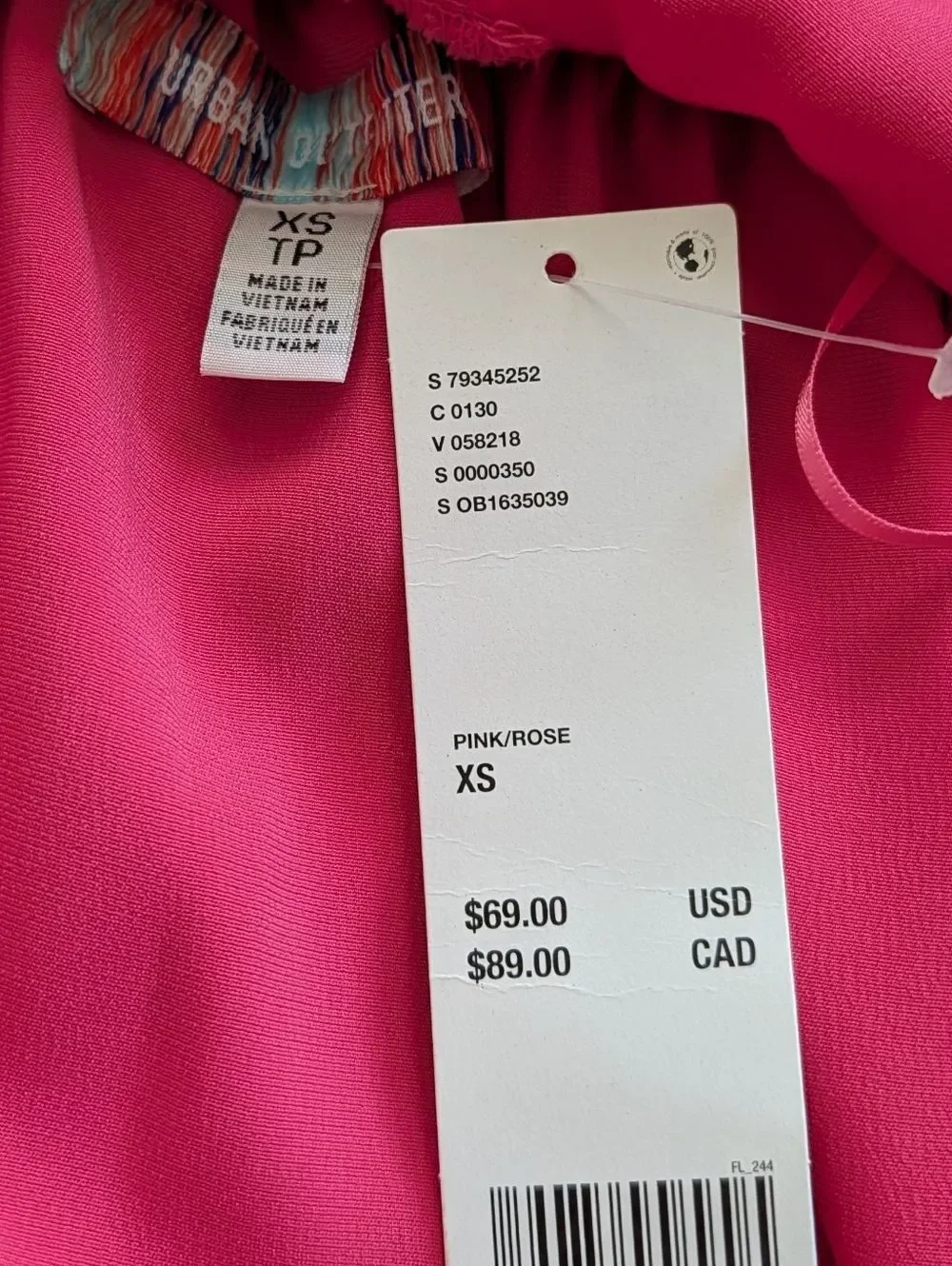 Urban Outfitters Rose Pink Helena Satin Cowl Corset Mini Dress NWT Size XS